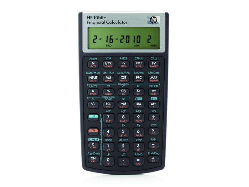 HP Calculatrice financière HP 10bII+, fonctionne par piles