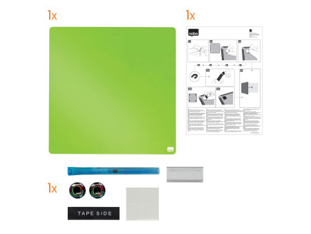 nobo Tableau mémo carré, (L)360 x (H)360 mm, vert