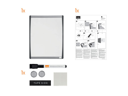 nobo Tableau blanc mural à cadre incurvé, (L)280 x (H)335 mm