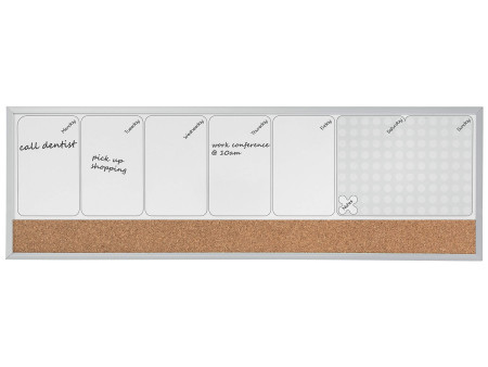 nobo Planning hebdomadaire combiné, tableau blanc/liège