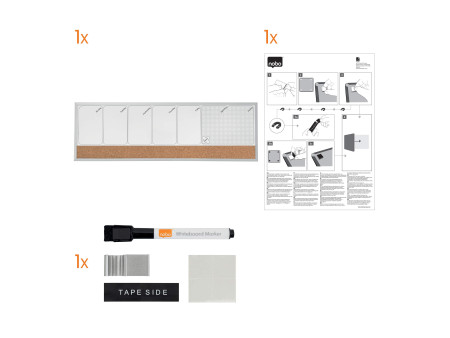 nobo Planning hebdomadaire combiné, tableau blanc/liège