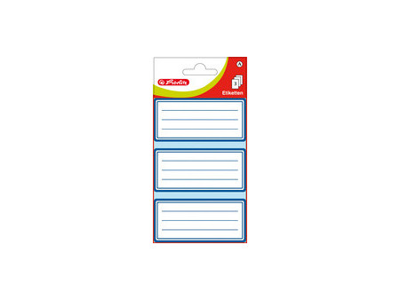 herlitz Etiquettes pour livres, blanc avec cadre bleu