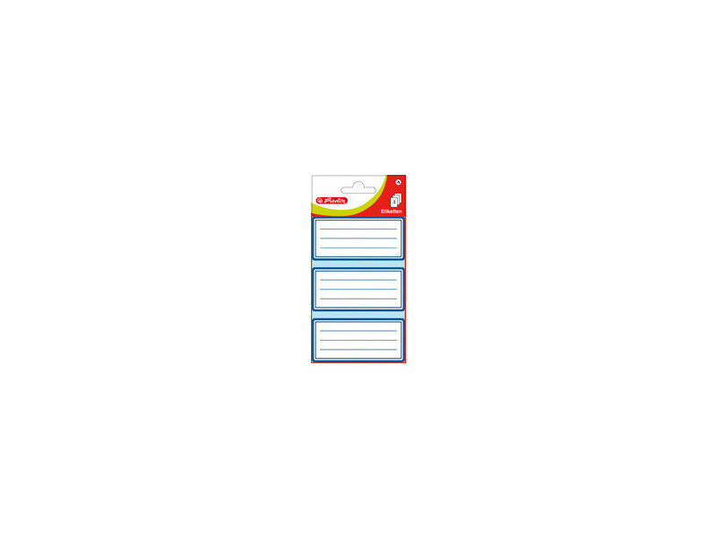 herlitz Etiquettes pour livres, blanc avec cadre bleu