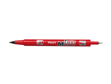 PILOT Marqueur permanent Twin Marker, extra fin, bleu
