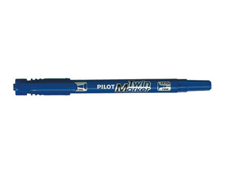 PILOT Marqueur permanent Twin Marker, extra fin, bleu