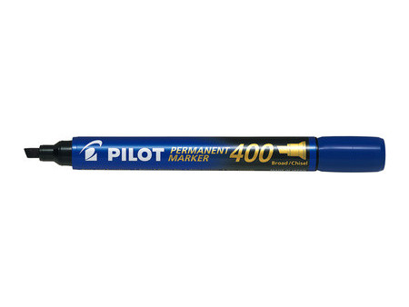PILOT Marqueur permanent 400, pointe biseautée, bleu