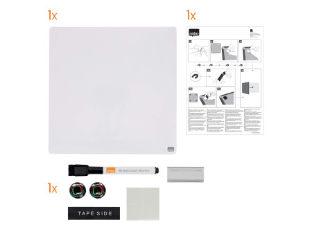nobo Tableau mémo carré, (L)360 x (H)360 mm, blanc