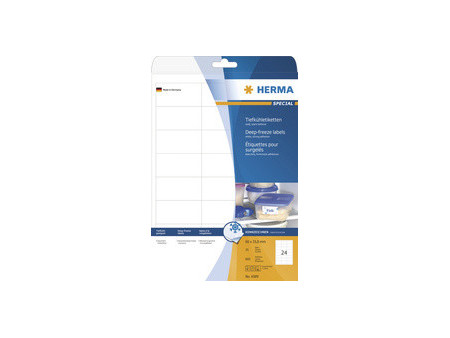 HERMA Etiquettes pour surgelés SuperPrint, 66 x 33,8 mm,