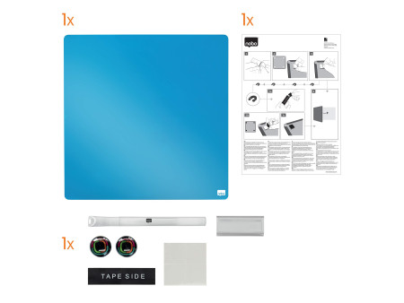 nobo Tableau mémo carré, (L)360 x (H)360 mm, bleu