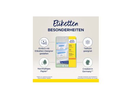 AVERY Zweckform Etiquette congélation, 38,1 x 21,2 mm, blanc