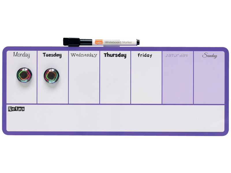 nobo Tableau blanc planning hebdomadaire, (L)360 x (H)140 mm