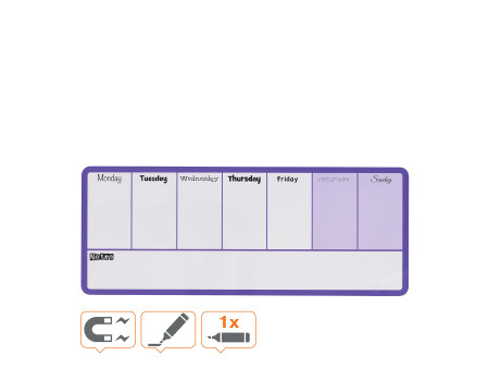 nobo Tableau blanc planning hebdomadaire, (L)360 x (H)140 mm