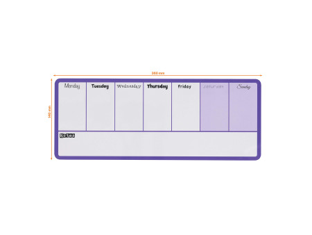nobo Tableau blanc planning hebdomadaire, (L)360 x (H)140 mm