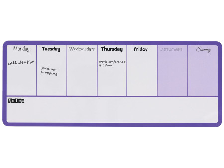 nobo Tableau blanc planning hebdomadaire, (L)360 x (H)140 mm