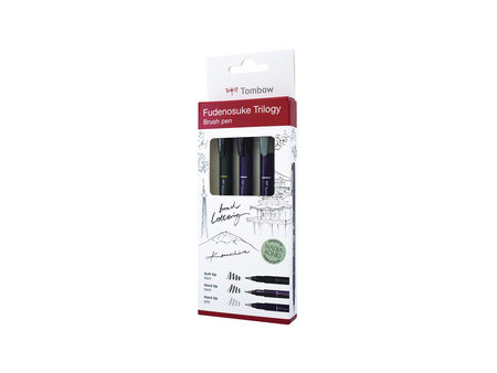 Tombow Crayon de calligraphie Fudenosuke Trilogy, set de 3