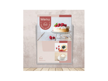 EUROPEL Porte-brochures mural, A4 portrait, transparent
