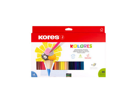 Kores Crayon de couleur triangulaire 'Kolores', étui carton