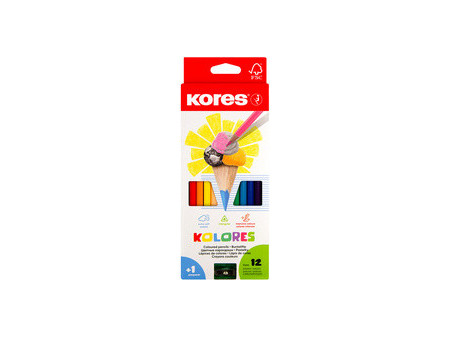 Kores Crayon de couleur triangulaire 'Kolores', étui carton