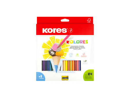 Kores Crayon de couleur triangulaire 'Kolores', étui carton