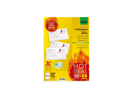 sigel Cartes de visite, 85 x 55 mm, 190g/m2, extra blanc