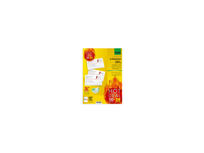 sigel Cartes de visite, 85 x 55 mm, 190g/m2, extra blanc