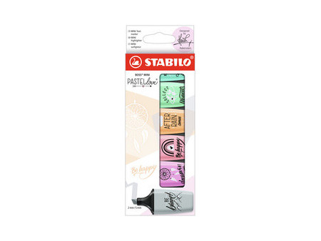 STABILO Surligneur BOSS MINI Pastellove 2.0,étui carton de 3