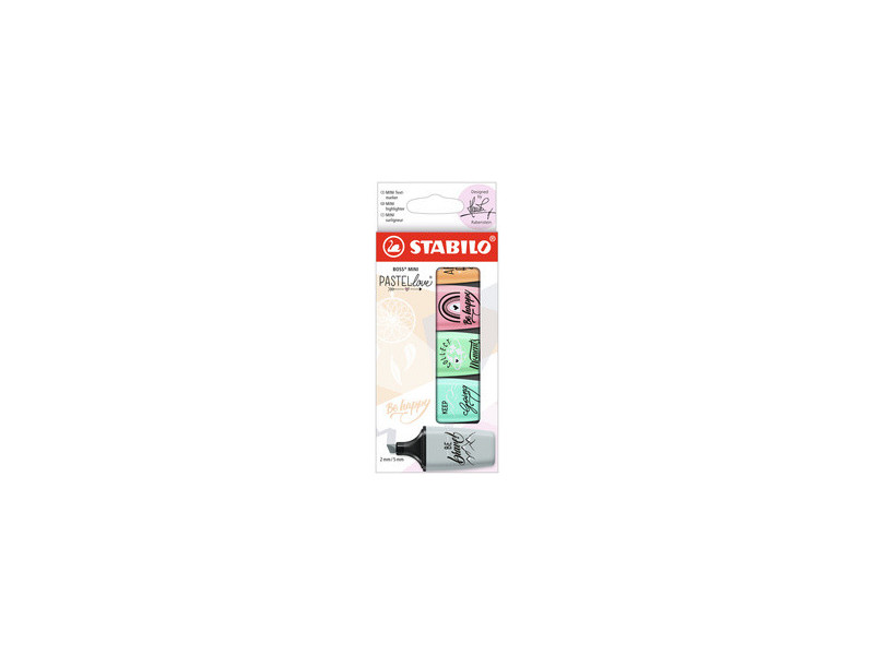 STABILO Surligneur BOSS MINI Pastellove 2.0,étui carton de 5