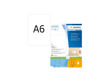 HERMA Etiquette universelle PREMIUM, 105 x 148 mm, blanc