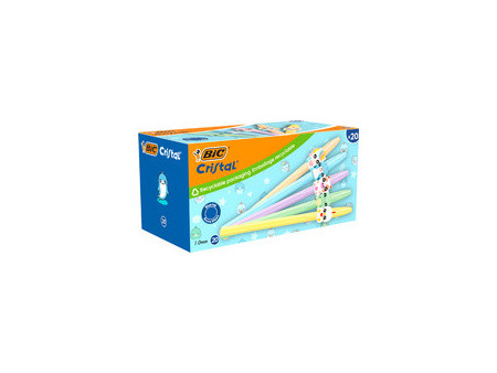 BIC Stylo à bille Cristal Pastel Figurines, carton de 20