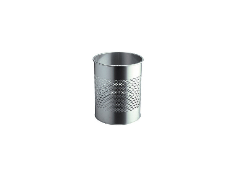 DURABLE Corbeille METAL, ronde, 15 litres, argent métallisé