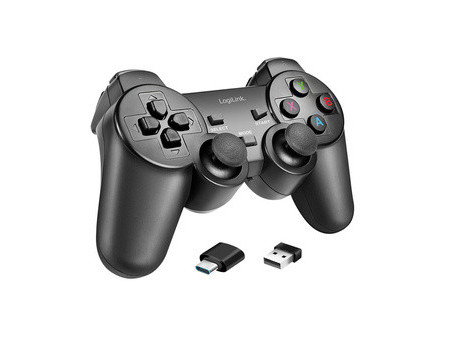 LogiLink Manette de jeu sans fil, 2,4 GHz, noir