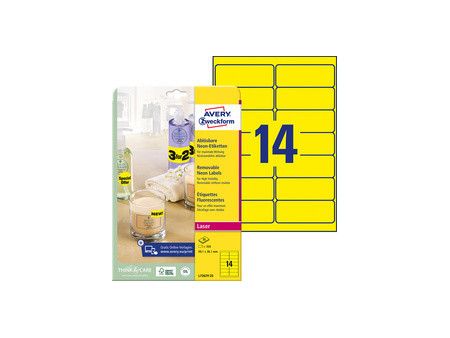 AVERY Zweckform Stick&Lift Etiquette, 210 x 297 mm, jaune