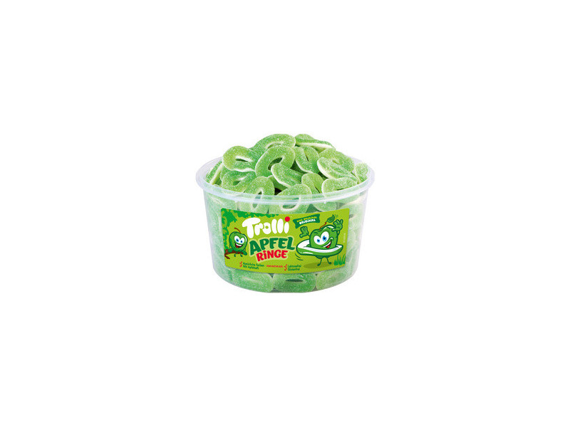Trolli Bonbon gélifié RONDELLES DE POMME, boîte de 150