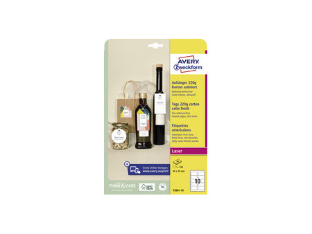 AVERY Zweckform Etiquette américaine, carton, 220 g/m2