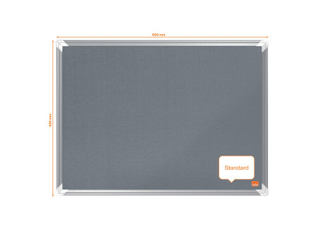 nobo Tableau d'affichage en feutre Premium Plus, gris