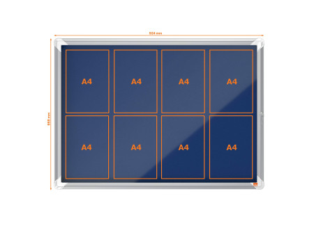 nobo Vitrine d'affichage Premium Plus, feutre, 8x A4, bleu