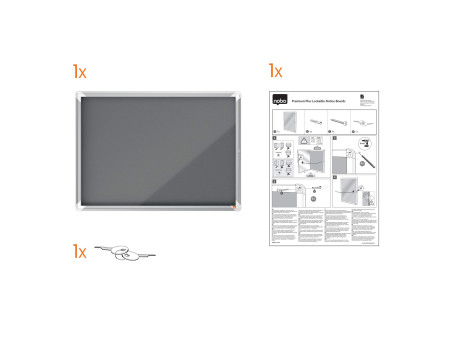 nobo Vitrine d'affichage Premium Plus, feutre, 6x A4, gris