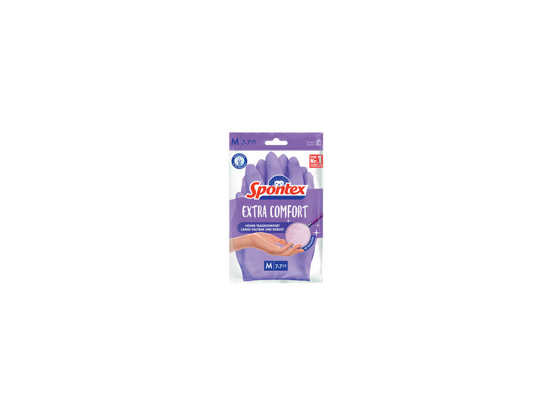 Spontex Gant en latex Extra Comfort, taille: M, lilas