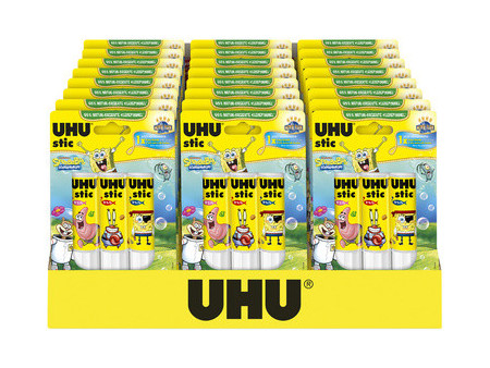 UHU Bâton de colle stic Bob l'éponge, 2 x 21 g, présentoir