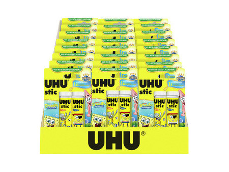 UHU Bâton de colle stic Bob l'éponge, 3 x 21 g, présentoir