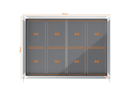 nobo Vitrine d'affichage Premium Plus, en feutre, 8x A4