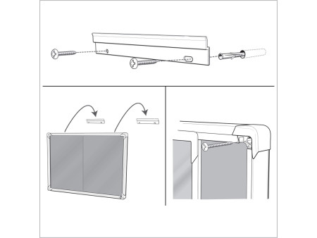 nobo Vitrine d'affichage Premium Plus, en feutre, 8x A4