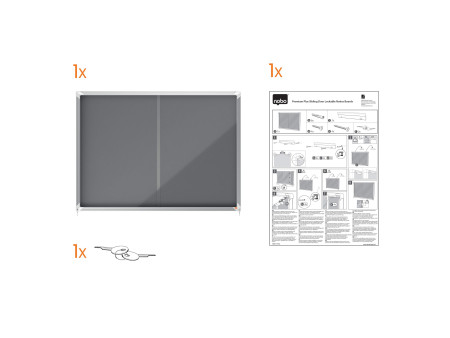 nobo Vitrine d'affichage Premium Plus, en feutre, 8x A4