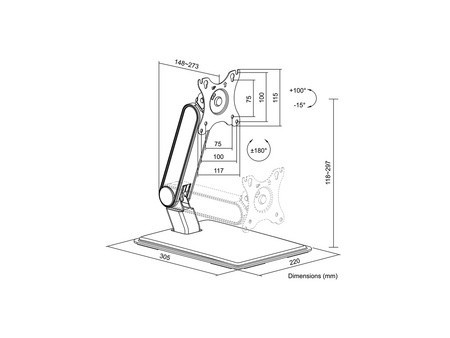 LogiLink Bras support pour écran tactile avec socle, noir