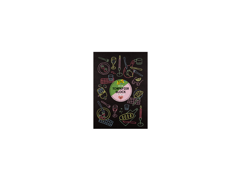 folia Bloc de papier de couleur, A4, 130 g/m2, noir