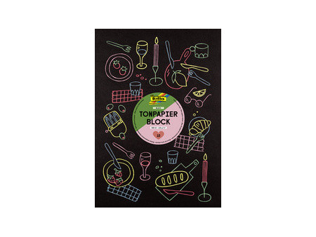 folia Bloc de papier de couleur, A3, 130 g/m2, noir
