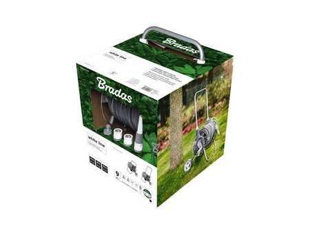 Bradas Dévidoir de tuyau WHITE SILVER PLUS, kit, 1/2', 30 m