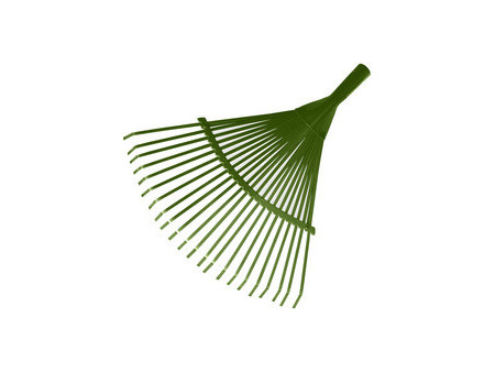 Bradas Balai à feuilles sans manche, métal, 22 dents, vert