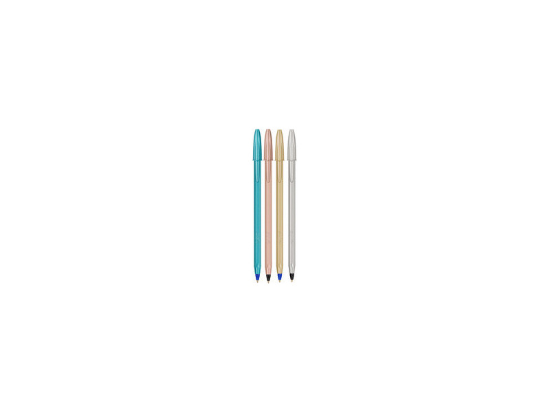 BIC Stylo à bille Cristal Glacé, boîte en carton de 4