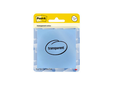 Post-it Bloc-notes transparent notes, bleu pastel
